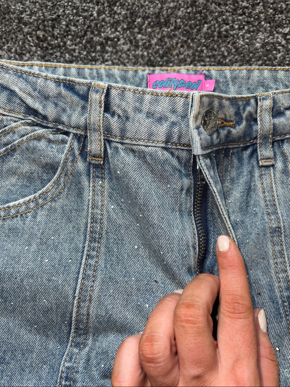Edikted Rhinestone Jeans - Picture 3 of 9